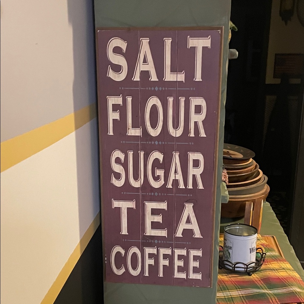 Vintage Style Kitchen Storage Sign - Purple